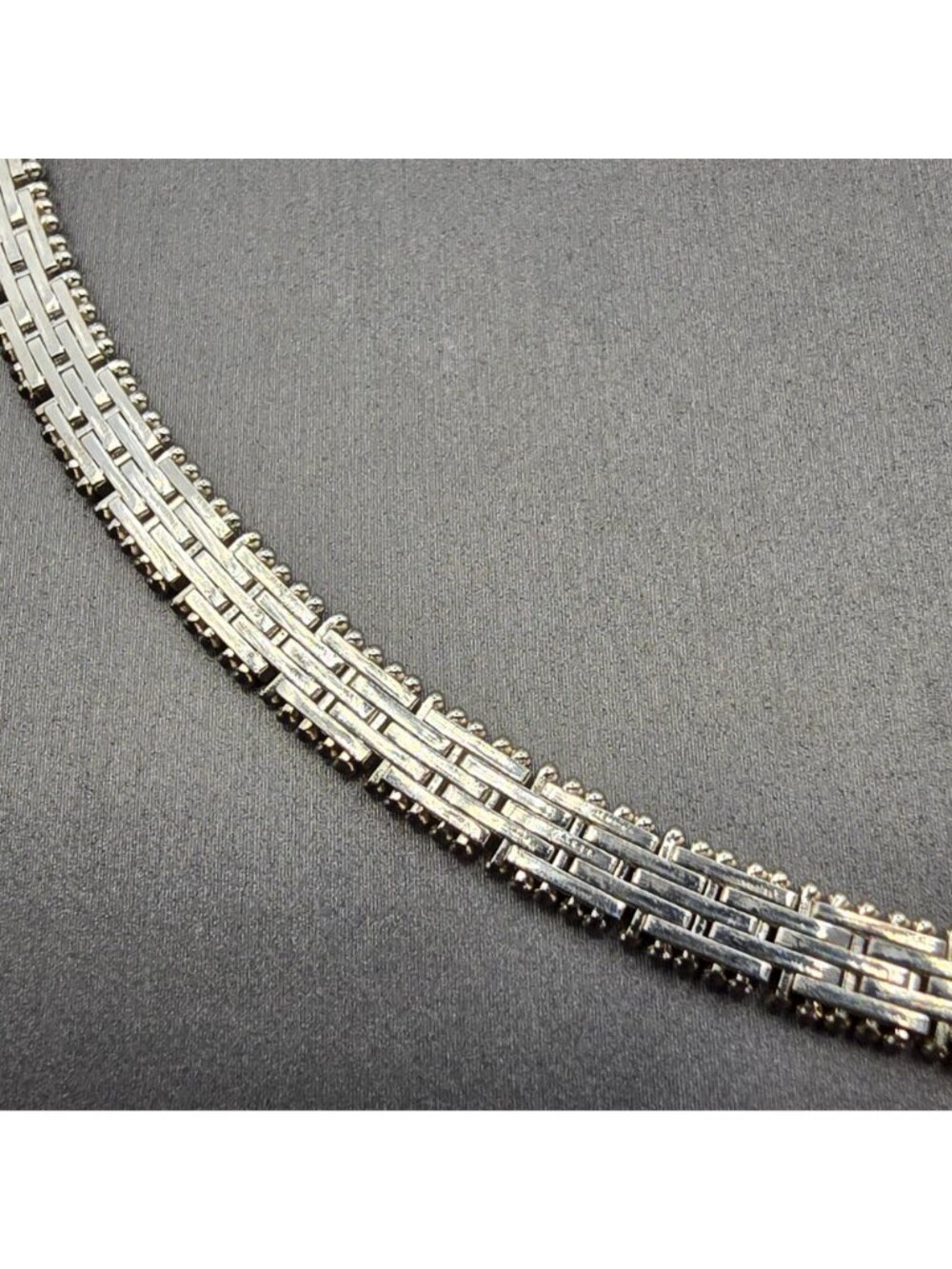 Sterling Silver Woven Link Necklace 18" 5mm Chain Signed MBC Italy 28g - Picture 7 of 12